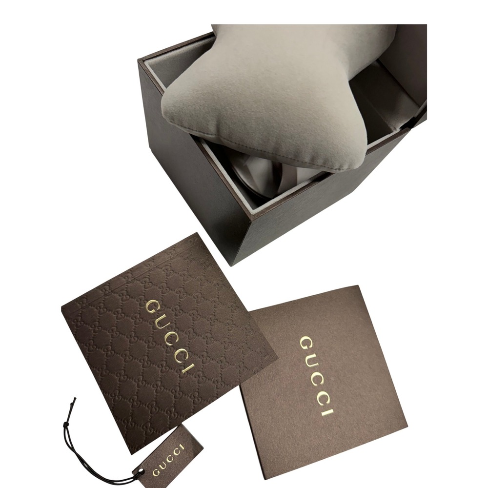 Gucci Dark Brown Watch Box with Cushion and Paperwork Luxury Storage Case